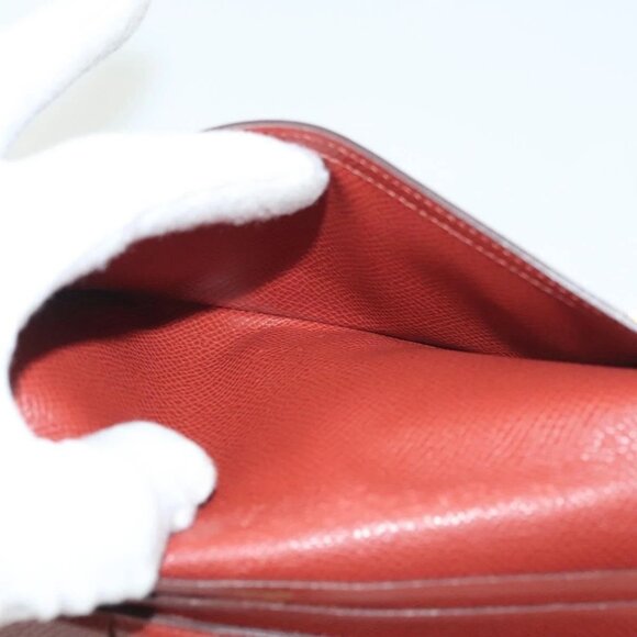 HERMES Beansufla Wallet Leather Brown Gold Auth 142375 - Picture 13 of 16